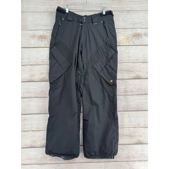 DC Clothing Cargo Snowboard Ski Pants Mens Medium Black Adjustable Waist - Picture 1 of 13